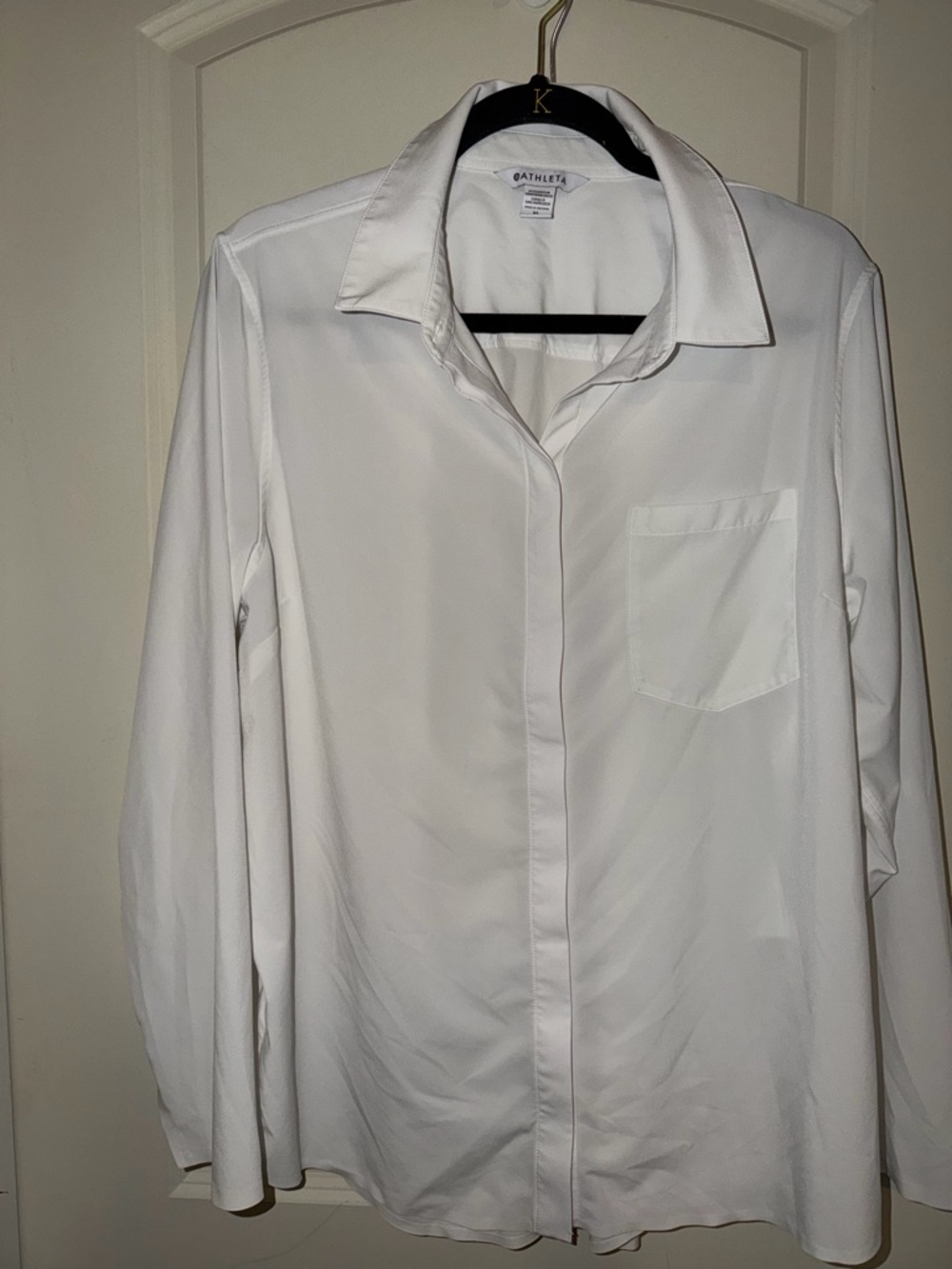 Athleta Women's White Long-Sleeve Button-Front Shirt XL - Picture 5 of 12